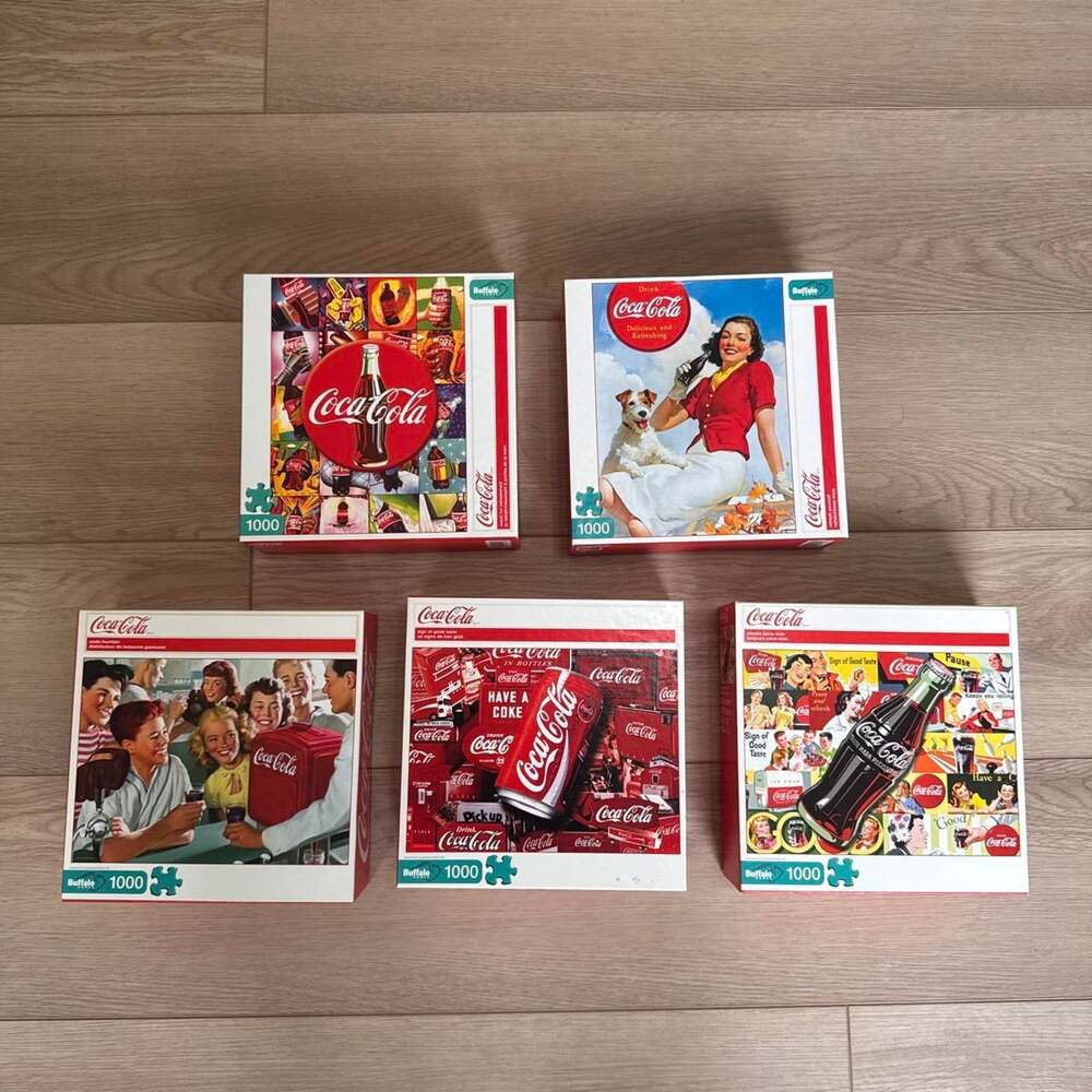 Coca-Cola Buffalo Games Jigsaw Puzzle Lot of 5 1000 Pieces Each Retro Ads